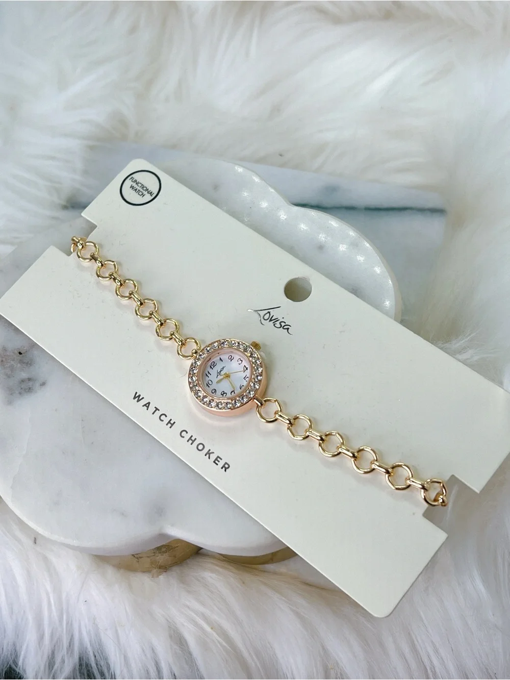 Lovisa Gold Chain Watch Choker necklace Gold plated 12” to 14”
